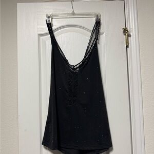 Chic Black Women's Camisole with Lace Detail